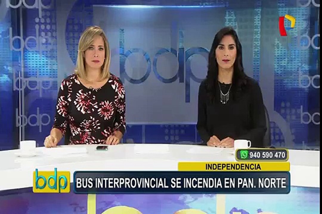 Bus interprovincial se incendió en la Panamericana Norte