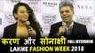 Karan Johar और Sonakshi Sinha का Full इंटरव्यू | Lakme Fashion Week 2018 | LFW 2018 Day 03