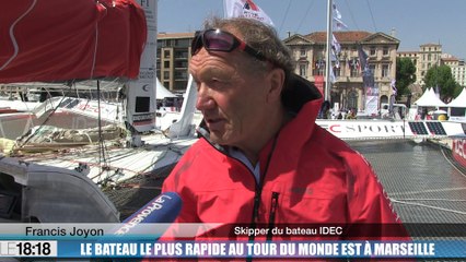 Francis Joyon présente son trimaran géant à Marseille