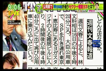 公用車で月曜日PM2にセクシー個室ヨガ　林文科相の不可解な行動、道徳教育の教材とすべき