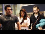 Salman Khan और Aamir Khan एक साथ पहुंचे Mumbai Airport पर