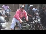 Salman Khan Enjoys Cycling On Busy Streets Of Mumbai
