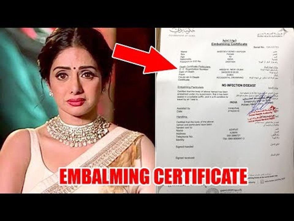 Sridevi का DE@TH CERTIFICATE दिया गया उनके परिवार को | Dubai Police - Case Close