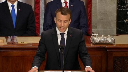 Emmanuel macron parla al congresso usa a camere riunite