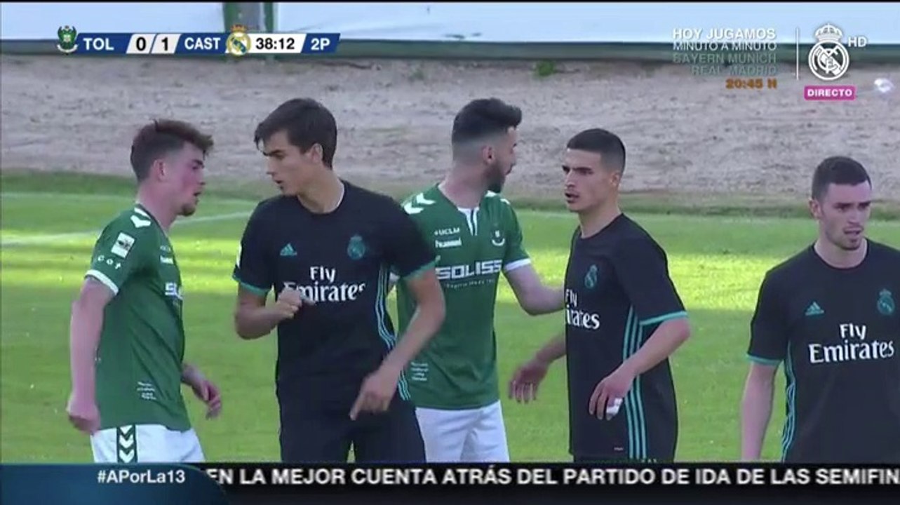 La agresión de un jugador del Toledo a otro del Real Madrid Castilla