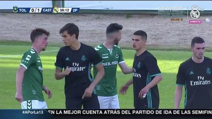 La agresión de un jugador del Toledo a otro del Real Madrid Castilla