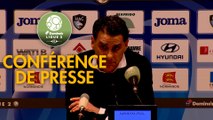 Conférence de presse Havre AC - AS Nancy Lorraine (3-0) : Oswald TANCHOT (HAC) - Patrick GABRIEL (ASNL) - 2017/2018