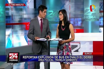 Surco: reportan explosión de bus en óvalo El Derby