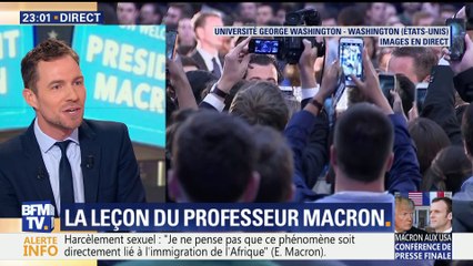 Video herunterladen: Emmanuel Macron face aux étudiants américains à l'université George-Washington