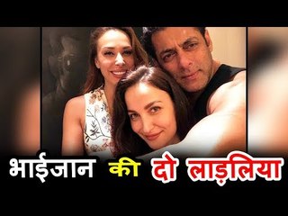 सलमान खान के साथ एली अवराम और यूलिया वंतूर के साथ प्यारे पल  गैलेक्सी अपार्टमेंट में