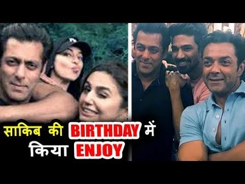 सलमान खान पोहचे साकिब सलीम के जन्मदिन पर रेस 3 के टीम के साथ | हुमा कुरैशी