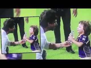 Shahrukh Khan & AbRam SPIT Water At Each Other @ Eden Garden