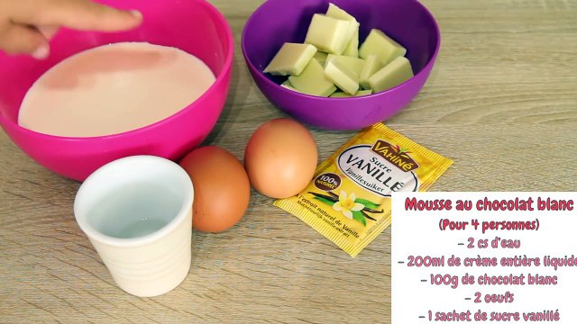 RECETTE MOUSSE AU CHOCOLAT BLANC - FACILE ET RAPIDE •♡