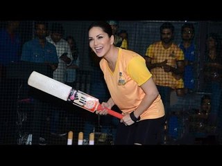 WATCH Sunny Leone Playing LIVE Cricket At BCL Team Launch