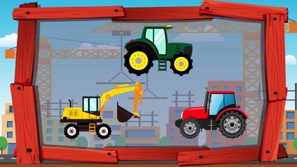 Excavator with Tractor in the City Dinosaur Animation for Kids | Toon-O-Saur