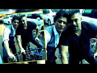 Shahrukh Khan & Salman Khan RIDES Bicycle Together