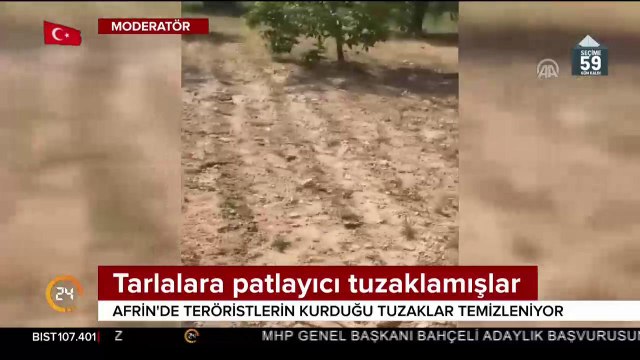 Terör örgütü PYD'nin Afrin'de tarlalalara tuzakladığı bombalar bulundu