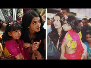 Aishwarya Rai & Aaradhya SPOTTED At GSB Ganpati Mandal 2016