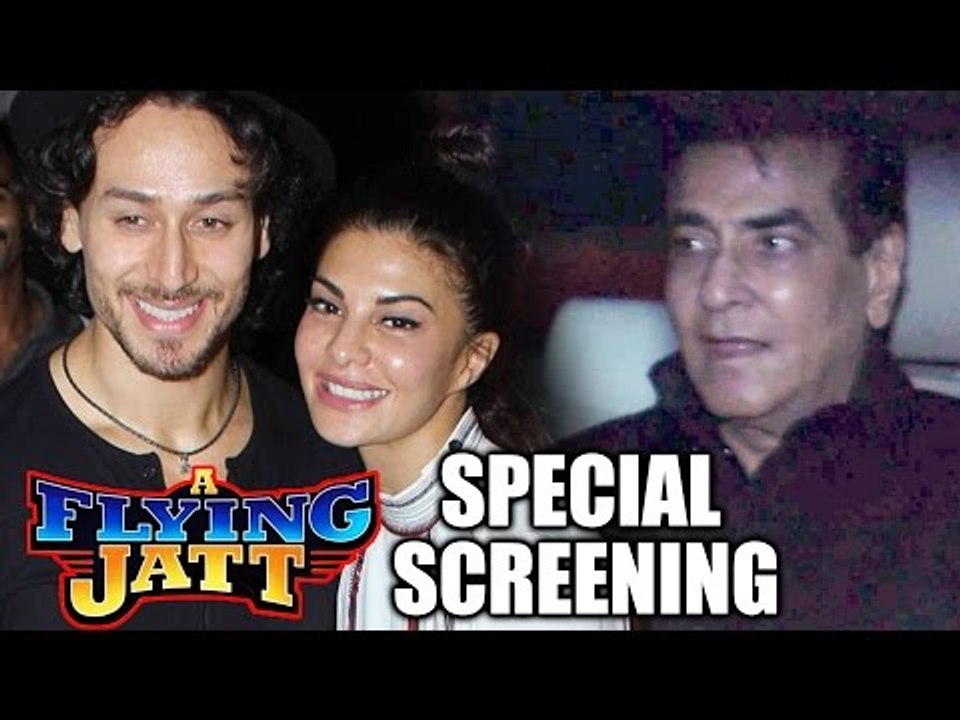 Tiger Shroff, Jacqueline & Jeetendra Spotted At A Flying Jatt Special Screening