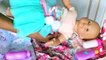 Playing with cute Baby Doll playset for girls - Diaper change and doll dress with twin stroller toy