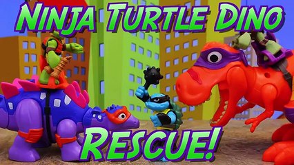 Ninja Turtles Blast to the Past Stegosaurus and Mikey Saves April