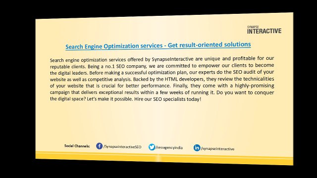 Search engine optimization services - Delivering assured results