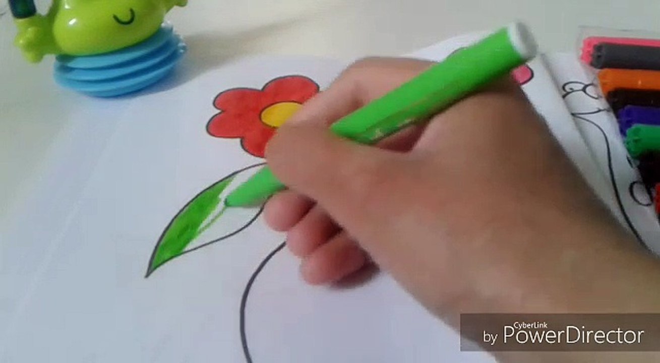 FLOWER VASE COLORING VIDEO FOR KIDS