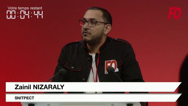 Intervention de Zainil NIZARALY lors du 24e Congrès confédéral Force Ouvrière