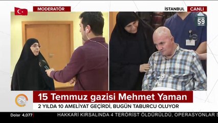 15 Temmuz gecesi darbecilerin kullandığı TOMA başından yaralamıştı