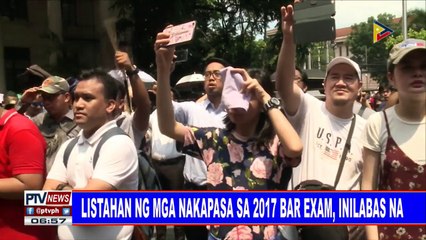 #PTVNEWS: Listahan ng mga nakapasa sa 2017 Bar Exam, inilabas na
