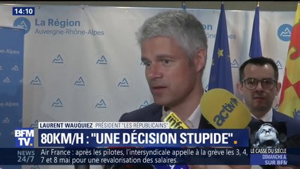 80km/h: "C'est une décision stupide", déplore le président des Républicains Laurent Wauquiez