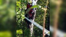 Kendisini asmak için ağaca çıkan şahsı ekipler böyle kurtardı