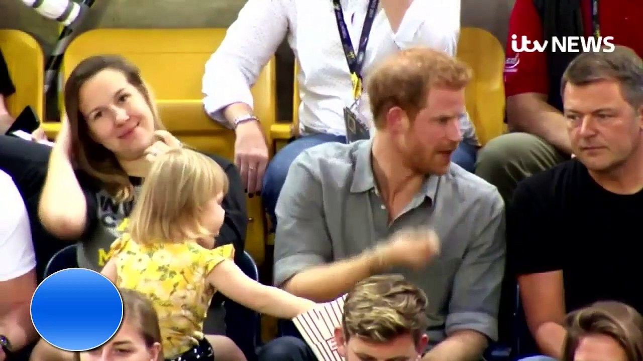 2 Year-Old Girl Adorably Steal Popcorn From Prince Harry -  dailymotion
