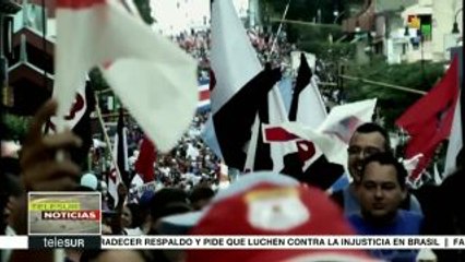 Miles de trabajadores marchan contra la reforma fiscal en Costa Rica
