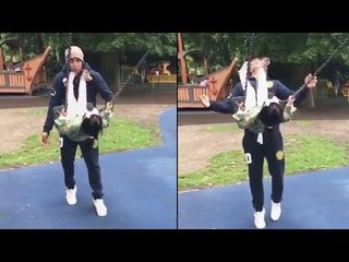 Akshay Kumar Gets Flying Kick From Daughter Nitara While Playing - Watch