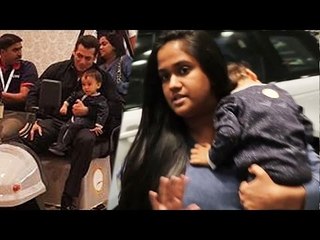 Скачать видео: Salman Khan PLAYING With Nephew Ahil Sharma, Arpita WARNS Media 