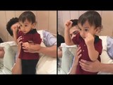 Varun Dhawan PLAYS With Salman's Nephew AHIL   Eid Party 2017 mov