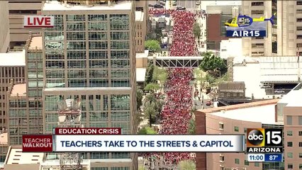 Teachers march to Arizona capitol