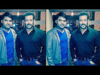 salman khan poses with kapil sharma durning bigg boss 11 shotting