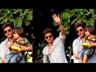 Shahrukh Khan & Abram Meet His Crazy Fans On His Birthday!