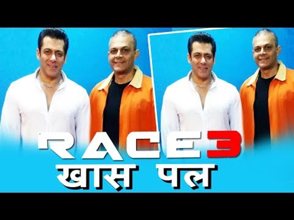 Salman Khan With Nasir Khan On Race 3 Sets
