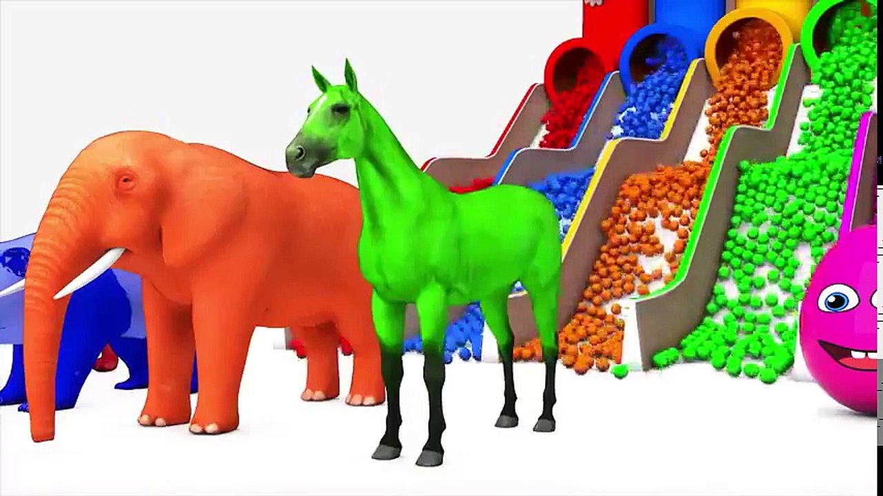 Learn Colors 3D Sand Rainbow Fish For Kids #y | Colours Animals Slide Water For