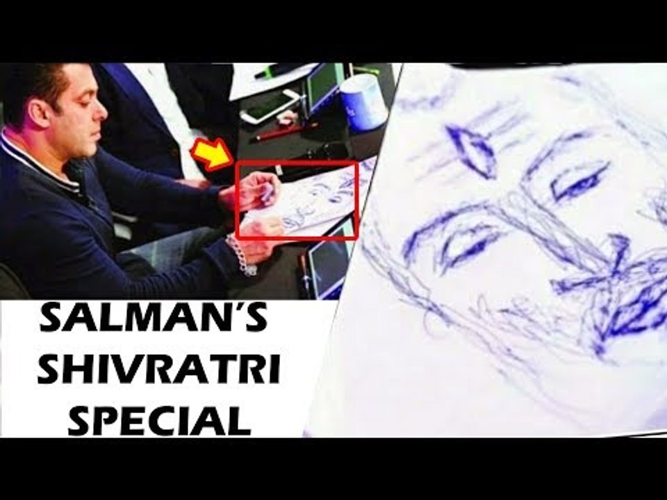 Salman Khan Paints Live Portrait Of Lord Shiva On Mahashivratri