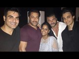 Salman Khan With Arbaaz Khan, Sohail Khan, Arpita Khan And Ayush At Arpita’s Diwali Bash!!