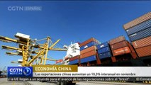 Las exportaciones chinas aumentan un 10,3% interanual en noviembre