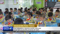 Trabajadores migrantes pueden matricular a sus hijos en escuelas primarias de Fujian