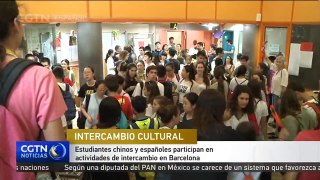 Estudiantes chinos y españoles participan en actividades de intercambio en Barcelona