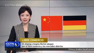 Xi Jinping y Angela Merkel abogan por el libre comercio y los mercados abiertos