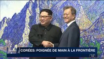 Corées : poignée de main à la frontière