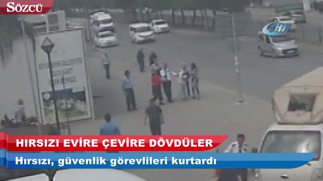 Kadın hırsızı kadınlar evire çevire dövdü